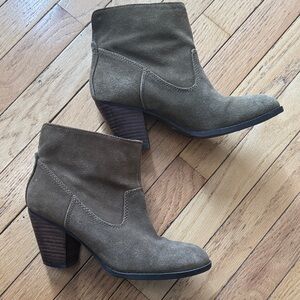 Nine West Olive Suede Heeled Boots